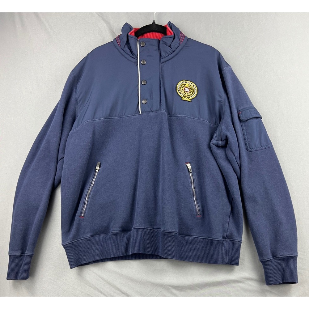 Eddie Bauer Pullover Mens XL Intrepid Team America's Cup Navy Blue Fleece Jacket